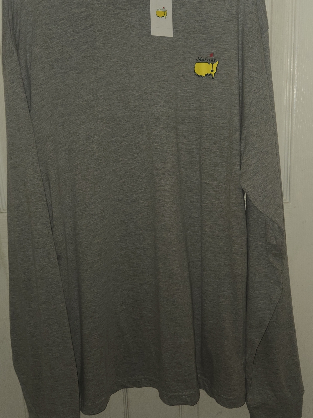 Masters Gray Long-Sleeve Performance Tee with Yellow Logo 2026